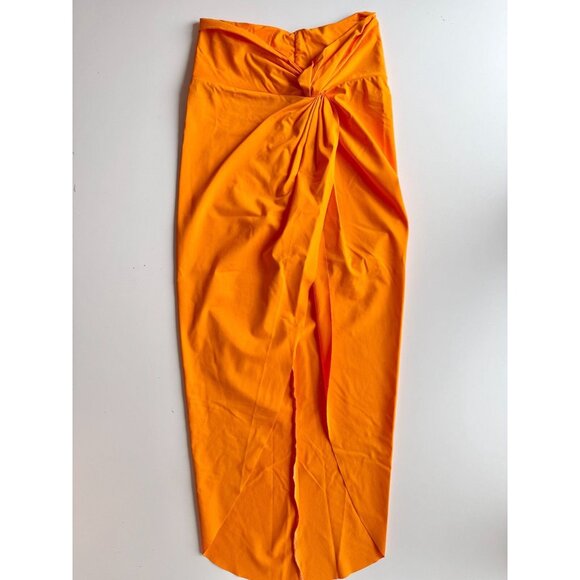 NWOT SKIMS Signature Swim Orange Stretch Fixed Knot Maxi Sarong Pareo, Size S - Picture 2 of 10